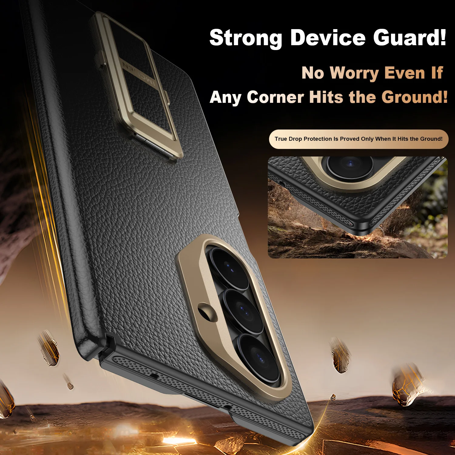 NEW 2026 Magnetic Leather Hinge Case For Samsung Galaxy Z Fold 7 Luxury Plating Stand Front Screen Glass Cover For Case