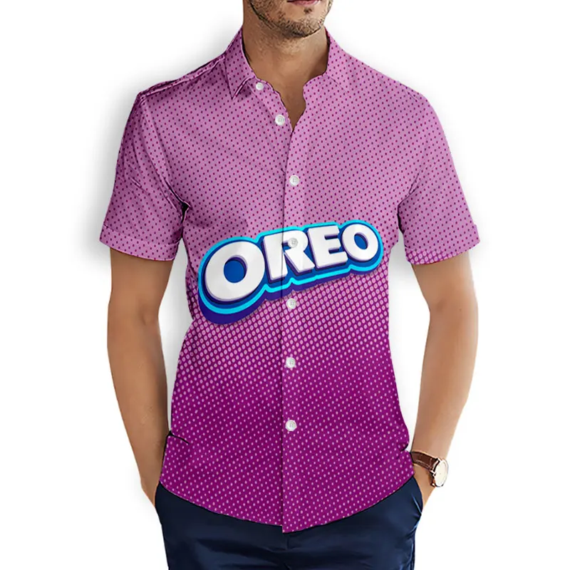 OREO  3D Printed  Fashion Casual Shirts Men's /Women's  Short Sleeves Loose Breathable  Hawaii  Shirts