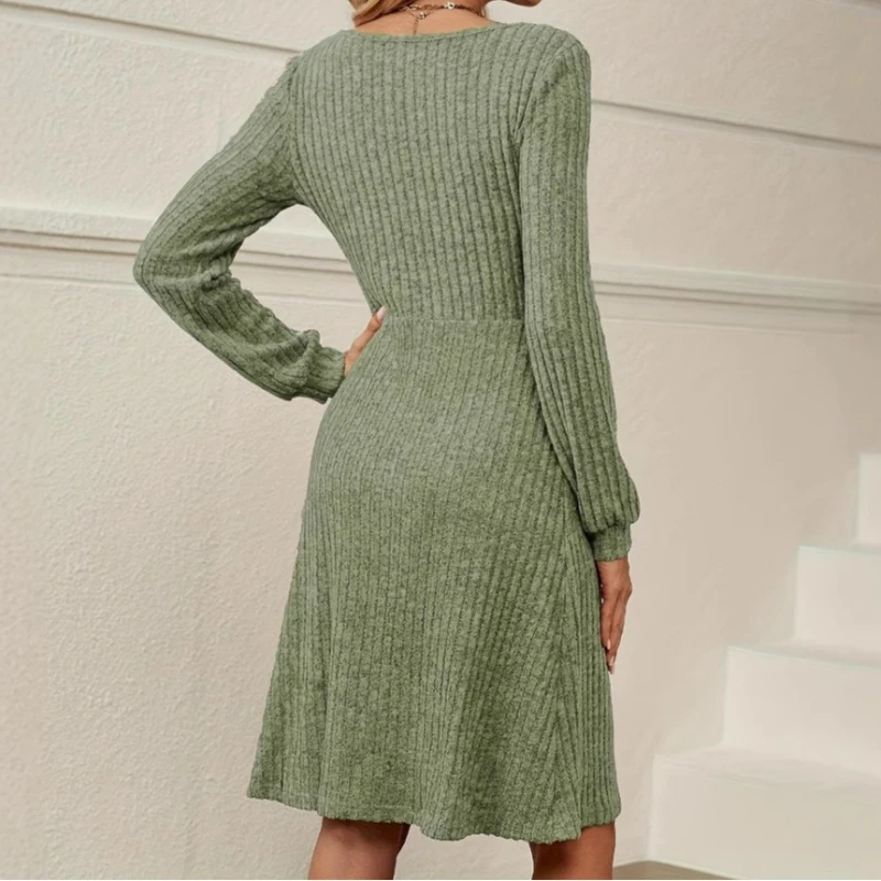 

Holiday Leisure Fashion Loose Solid Color Women's Long Sleeve Dress