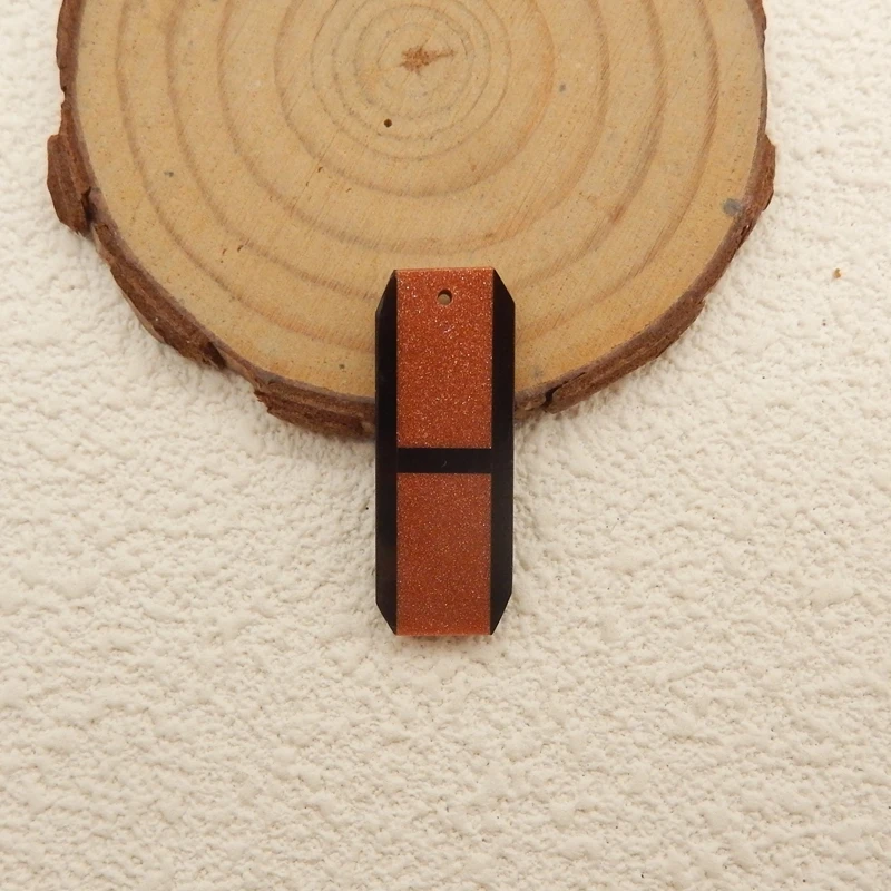 

Женские модные украшения ручной работы, натуральный камень обсидиан, красный песок, подвеска с интарсией Sun Sitara, серьги-бусины, 37x12x3 мм, 2,6 г