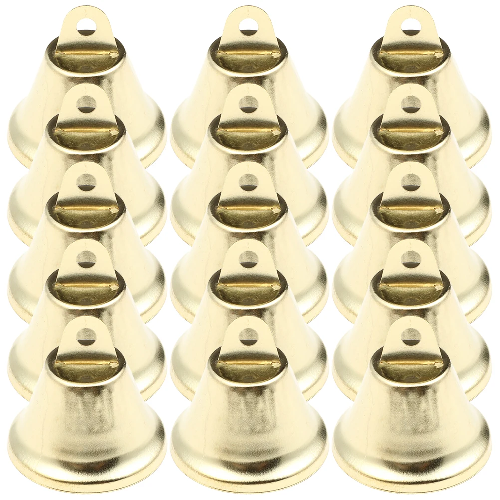 

50 Pcs Golden Bell Pendant Christmas Decorations Iron Small Bells for Tree Ornaments Craft Holiday Wreath DIY Garland Hanging