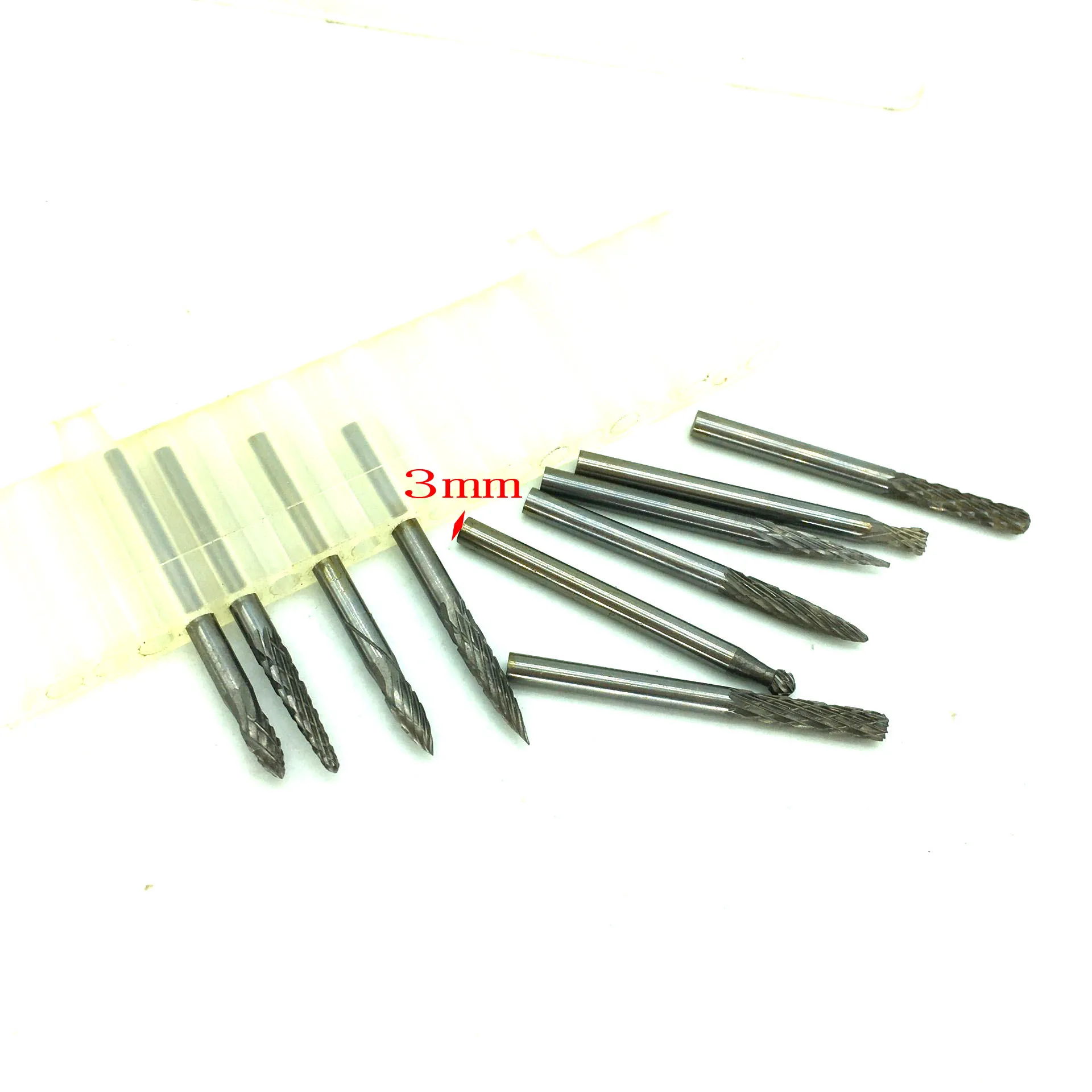 10Pcs Dental Tungsten Carbide Burr Rotary File Tungsten Steel Cutter Grinding Head Drill Metal Milling Polishing Abrasive Tools