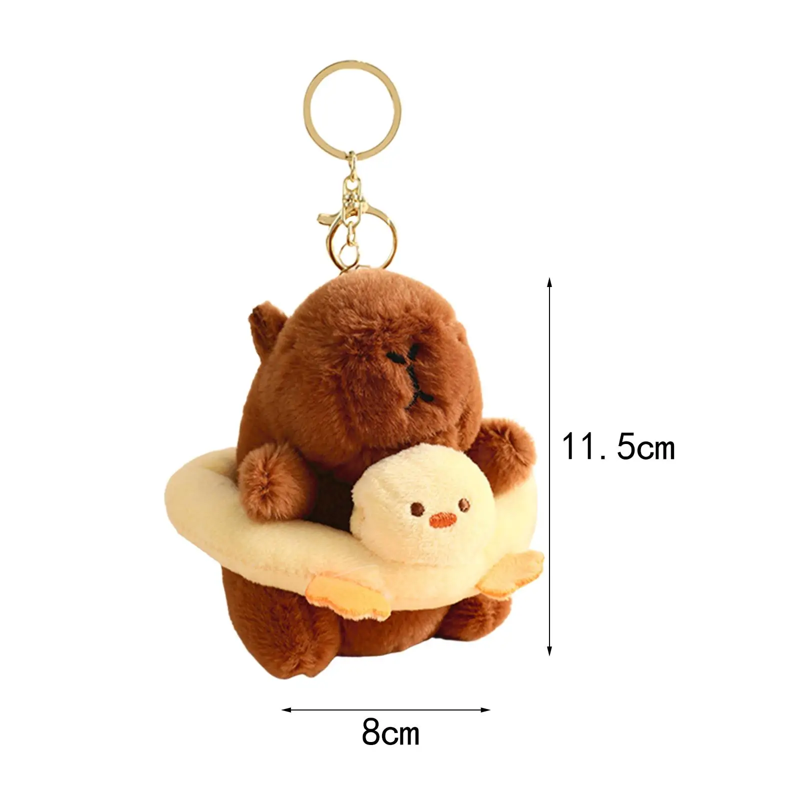 Capybara Plush Keychain Toy Funny Portable Backpack Doll Pendant Capybara Pendant for Children Boys Girls Adults Creative Gifts