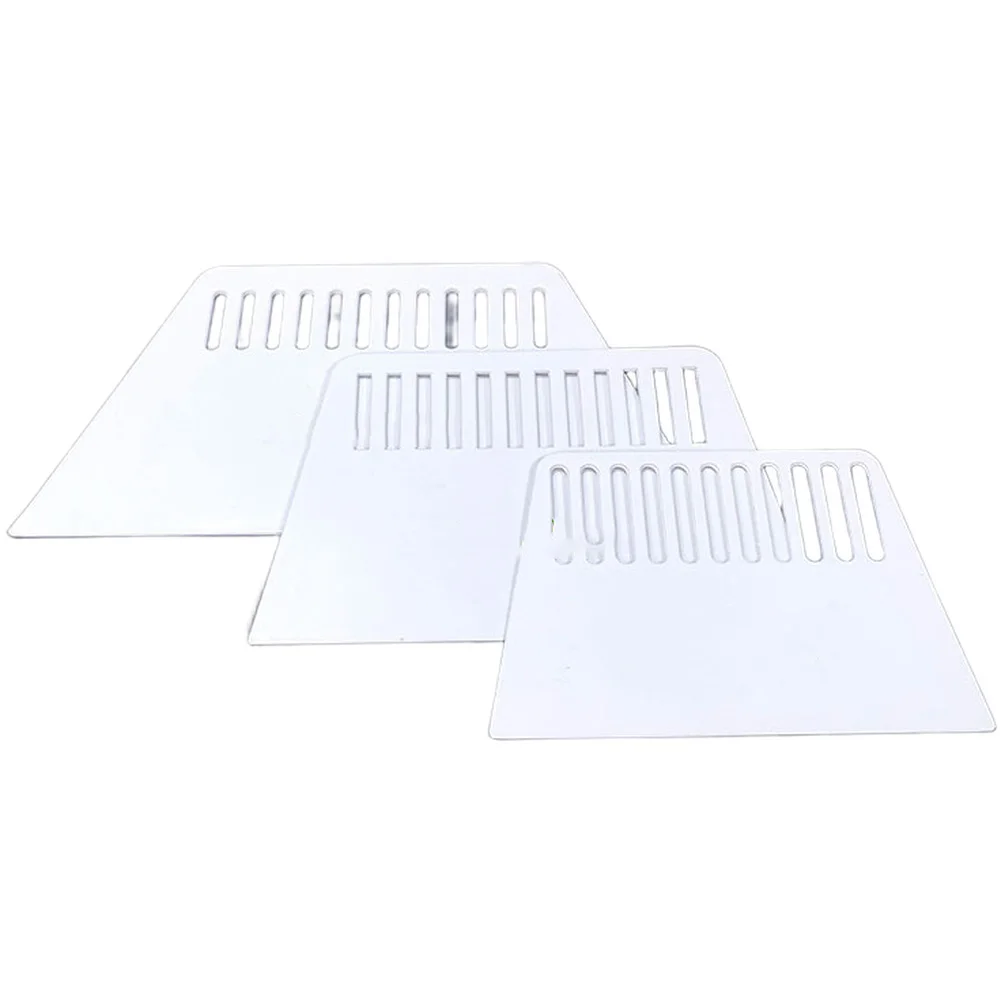 3 Pieces Plastic Scraper Set with Trapezoidal Blades for Multi Use Including Putty Application and Wallpaper Smoothing
