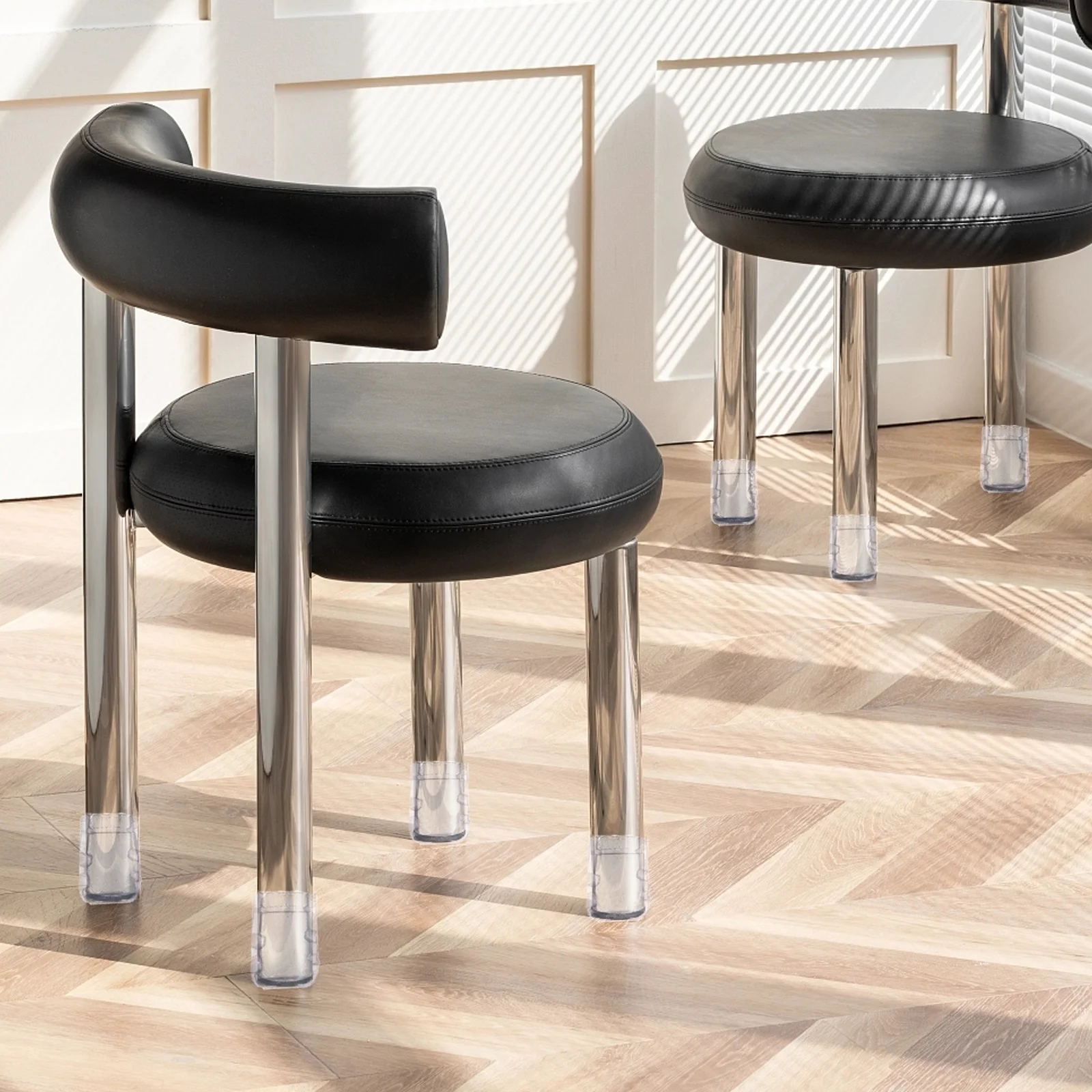 50Pcs Non-Slip Clear Tubes End Protectors Furniture Leg Caps Chair Floor Protectors Reduce Vibration Noise Extend