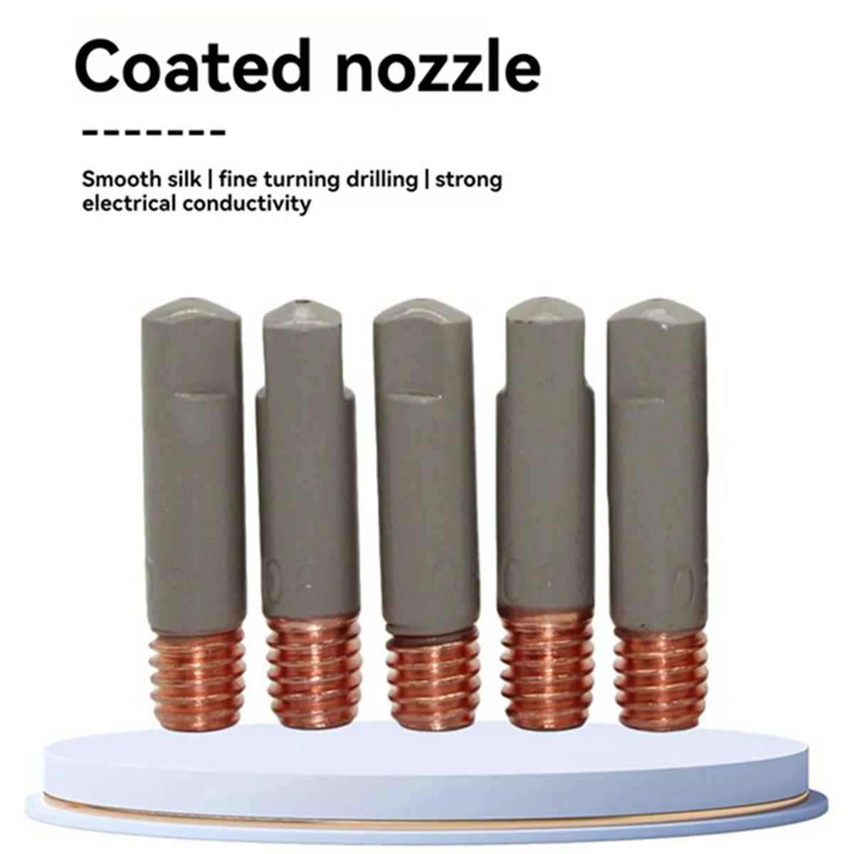 

AA91 10pcs MB15AK Welding Nozzle Tips Coating Protect M6 Gas Nozzle Tip 1.0mm MIG Welding Tool Parts