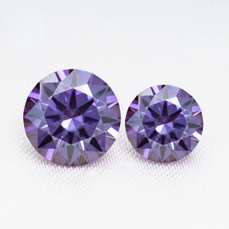 

Purple Round Moissanite Loose Stone Beads D VVS Customize Moissanite 0.5-2ct ring Pendants for diamond GRA Certificate