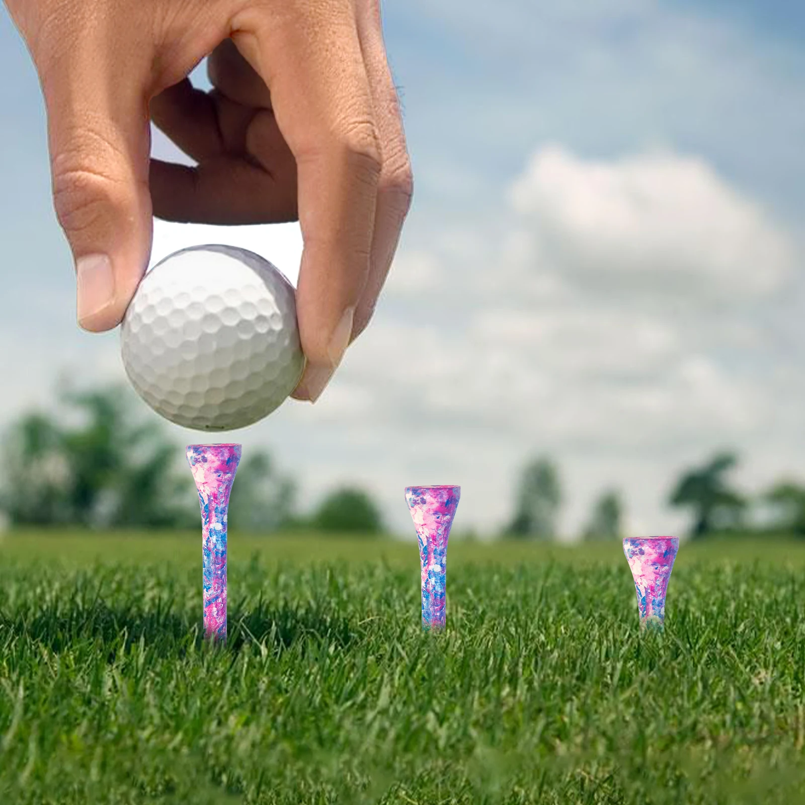 83MM/ 3-1/4 Inches Wooden Golf Tees Colorful Golf Wood Tees Accessories 100 Pack