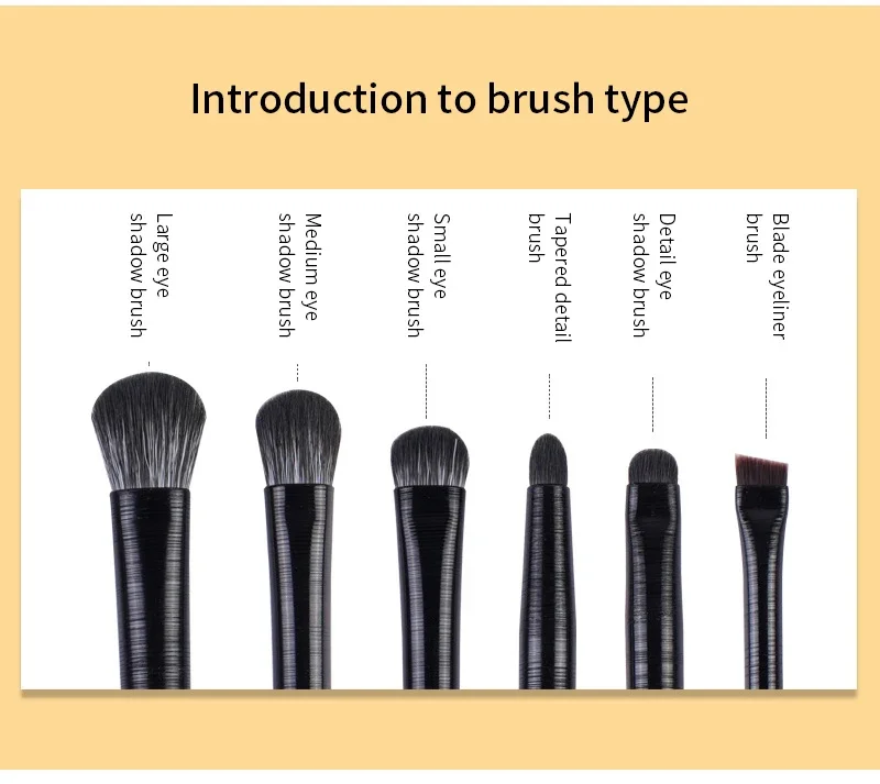 Natürliche Augen Make-Up Pinsel Set Lidschatten Pinsel Augenbraue Kontur Eyeliner Pinsel Frauen Augen Kosmetik Blending Detail Make-Up-Tools – Detail 6