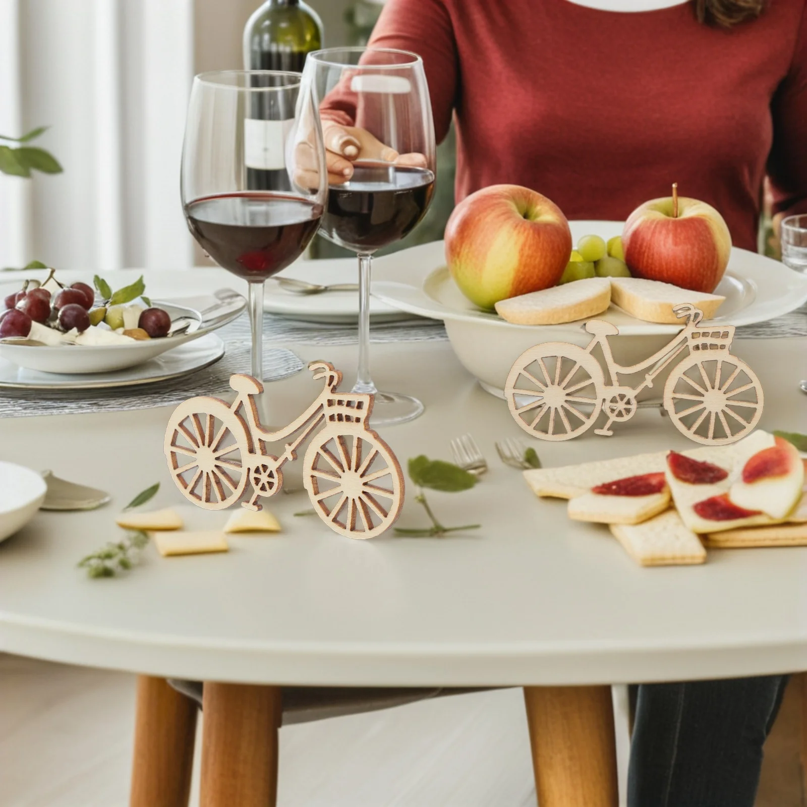 10 قطعة دراجة خشبية ريفي دراجة خشبية يدوية حفل زفاف ديكور منزلي هدية لمحبي الدراجة دراجة خشبية