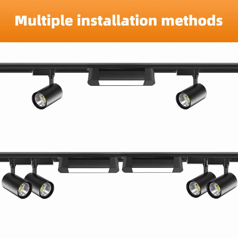 Imagem -02 - Cob Led Track Lighting Grupo Lâmpada de Parede Rail Spot Lights Loja de Roupas Loja Casa Cozinha 10 w 20 w 40w 110v 220v