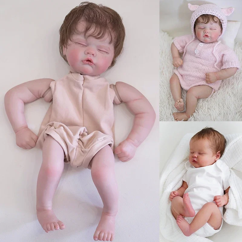 

19inch Quinbee Reborn Doll kit Lifelike Newborn Baby Has painted baby kit Unfinished parts with Hand-rooted hair