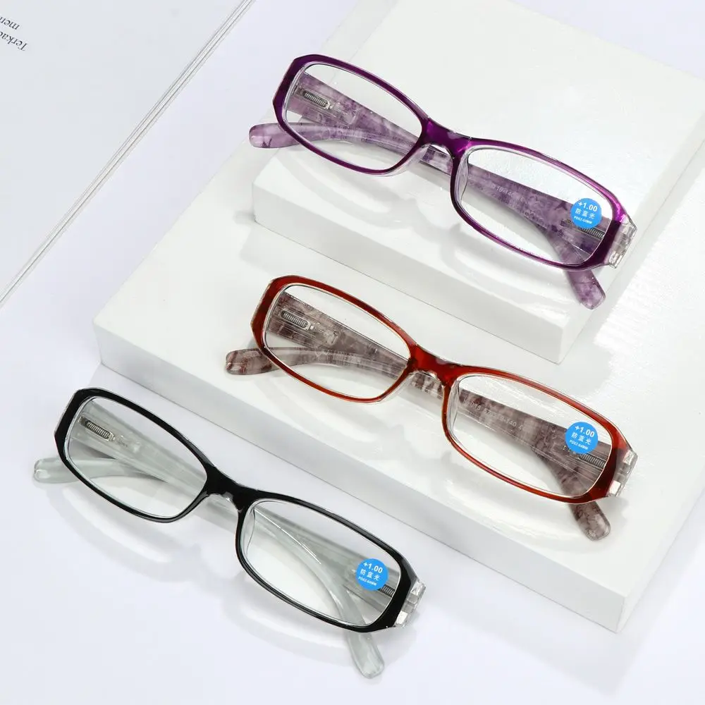Vrouwen Vintage Draagbare Bloemen Oogbescherming Ultra Licht Frame Leesbril Anti-Blauw Licht Brillen