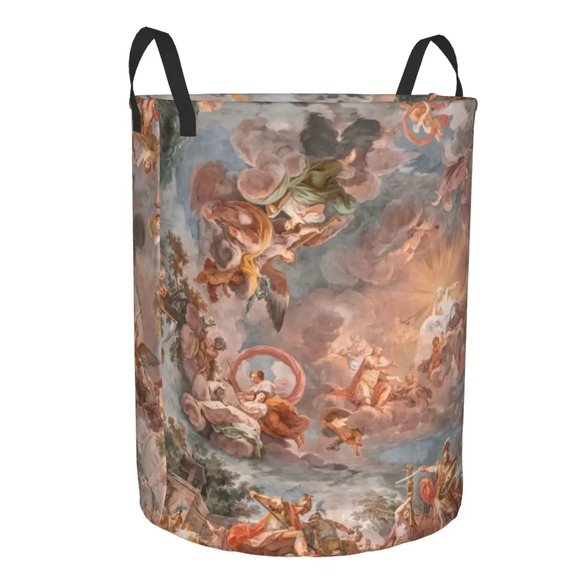 Custom Baroque Art Painting Laundry Basket Collapsible Aesthetic Renaissance Angels Clothing Hamper Toys Organizer Storage Bins