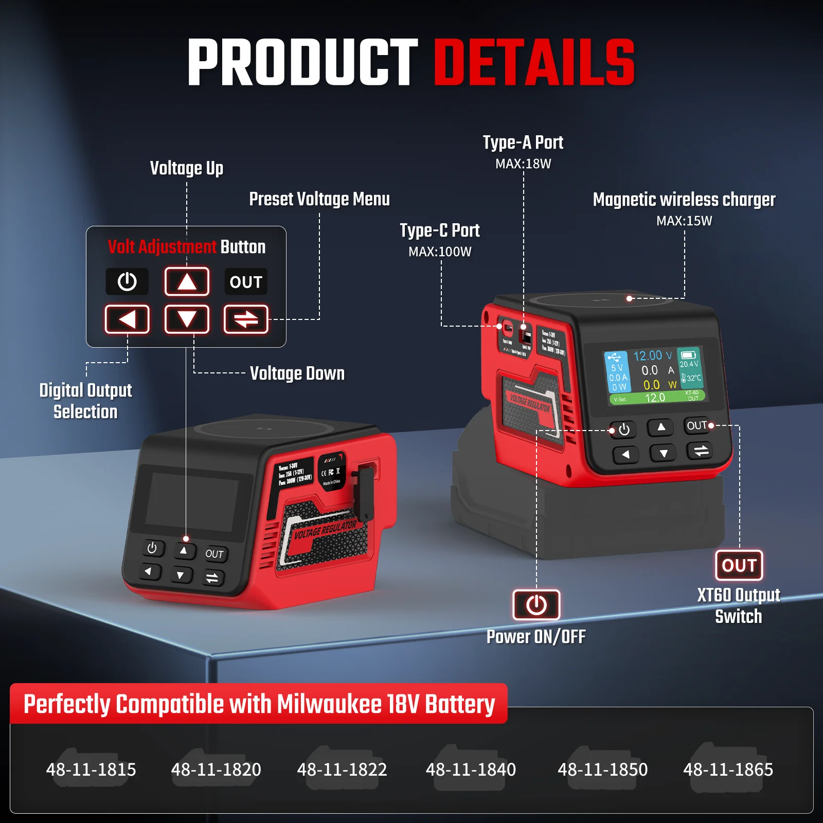 Kzreect 300W電圧レギュレーター ワイヤレス充電& - Camping Quad のレビューと価格