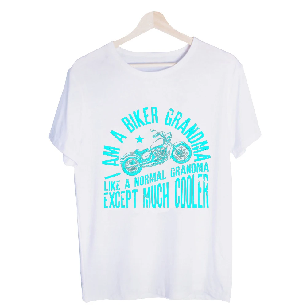 Grandma's Motorcycle Graphic Tee, Short Sleeve Crew Neck T-Shirt for Casual Daily Wear and Biker Enthusiast Outfits