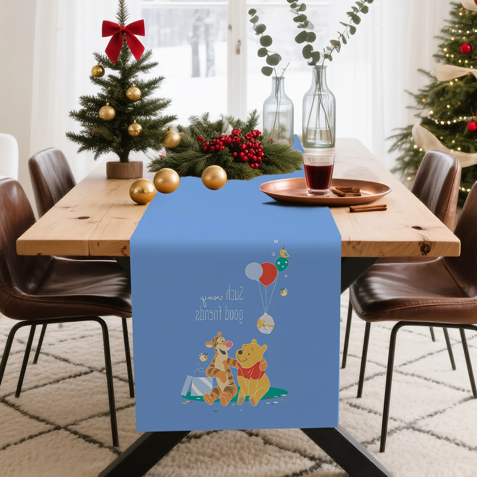 

1 Piece Disney Winnie the Pooh and Tigger Themed Tablecloth, Cartoon Design Table Runner, Perfect for Christmas, Weddings, Birthdays and Party Decorations