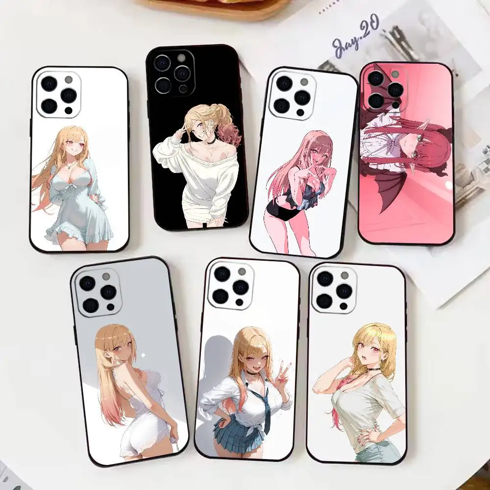 

M-My Dress-Up Darling Phone Case For iPhone 17,16,15,14,13,12,11 X XR Plus,Soft Silicone Black Cover