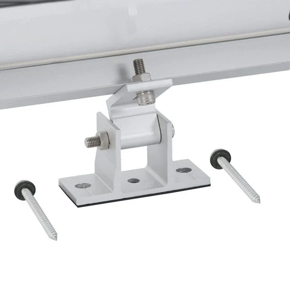 Solar Panel Foot Mount With Screws Kit Photovoltaic Bracket Rubber Pads Aluminum Alloy For Roof Mount Brand New