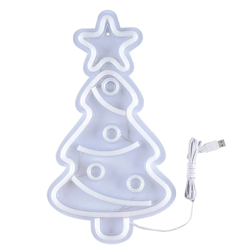 Christmas Tree Light LED Sign USB Powered Lamp Illuminate Party Wall Decor Drop shipping