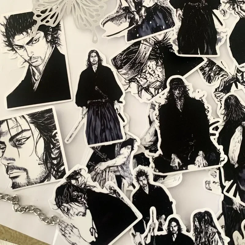 Vagabond Black White Manga Style Sticker Miyamoto Musashi Stickers Anime Goods Collection Cute Ipad Laptop Phone Case Decor Gift