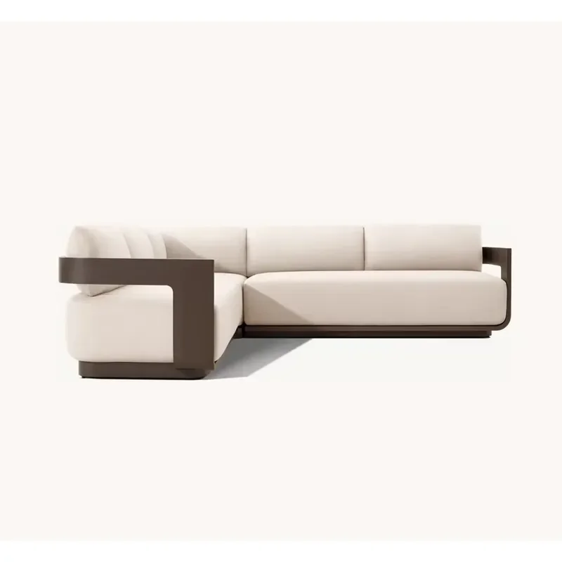Aluminum Outdoor Furniture Set Contemporary Metal Garden Furniture High End Customizable Sectional