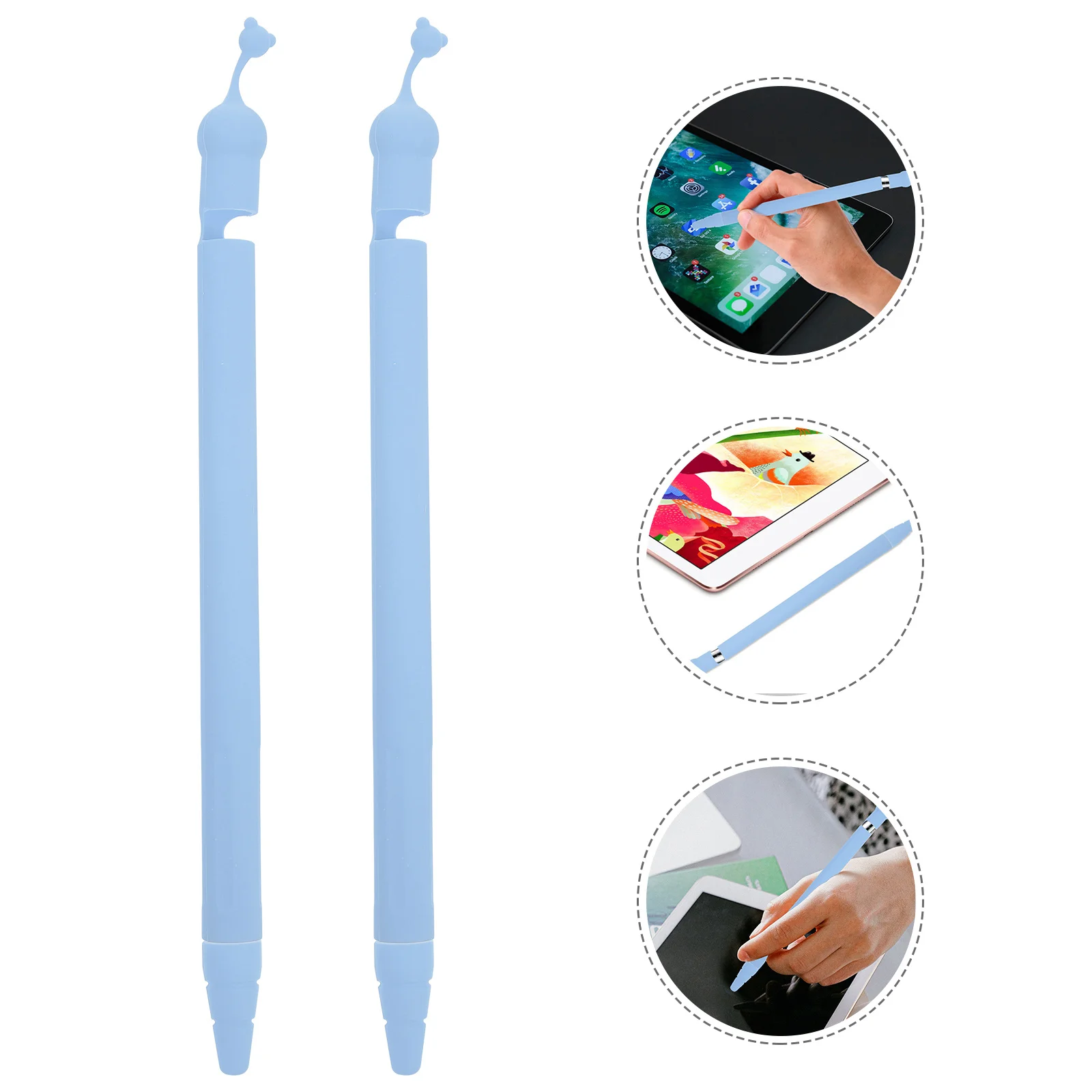 

2 Pcs Cartoon Pencil Protector Sleeve Holder Cover Accessory Case Anti-lost Differentiate Your