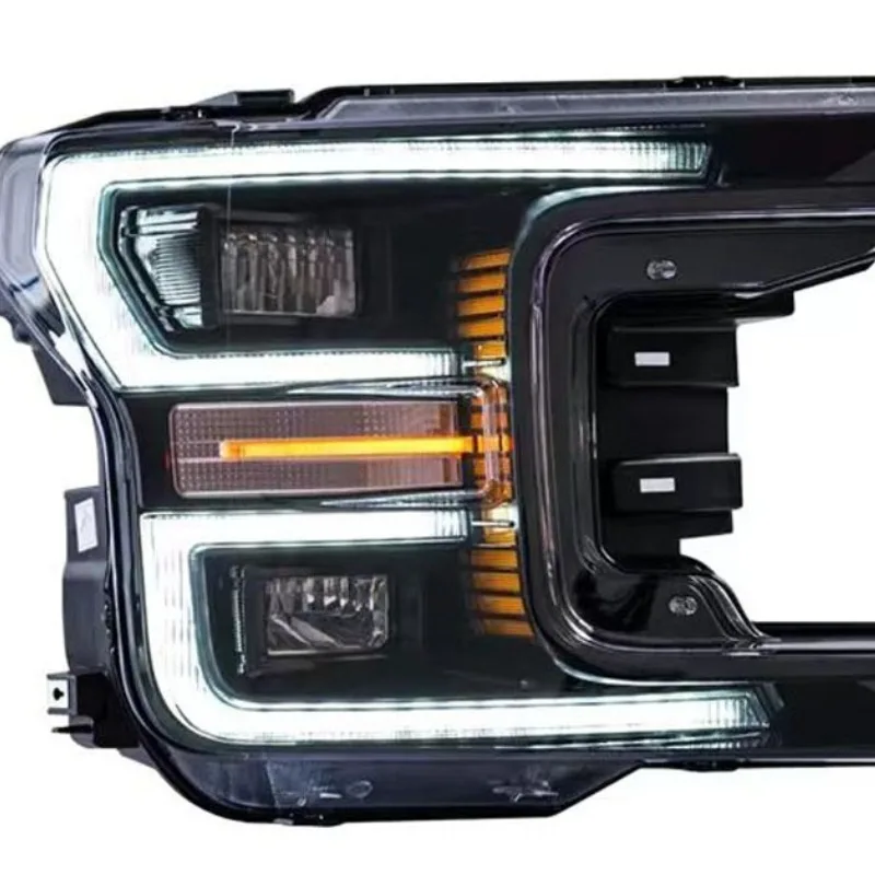 

Highlight LED headlights angel eye yellow daytime running lights spotlights original car high-end lights