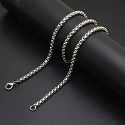 Handmade 3/4mm Pure Titanium Necklace Hip-Hop Style Anti Allergy Couple Necklace Versatile Birthday Gift Men's Trendy Chain