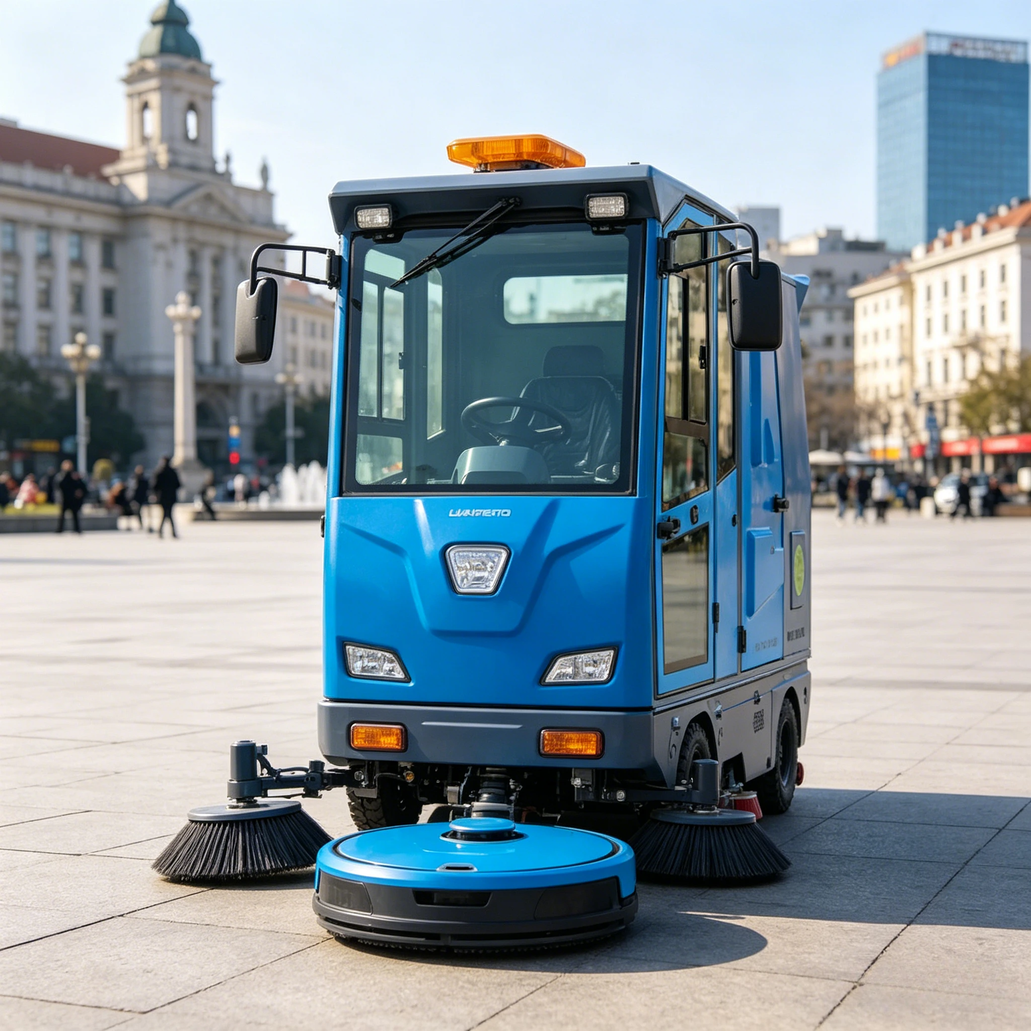 3-Wheel Electric Ride-on Sweeper 4 Brushes 1250mm Wide for Narrow Aisles Cleaning Machine Floor Sweeper
