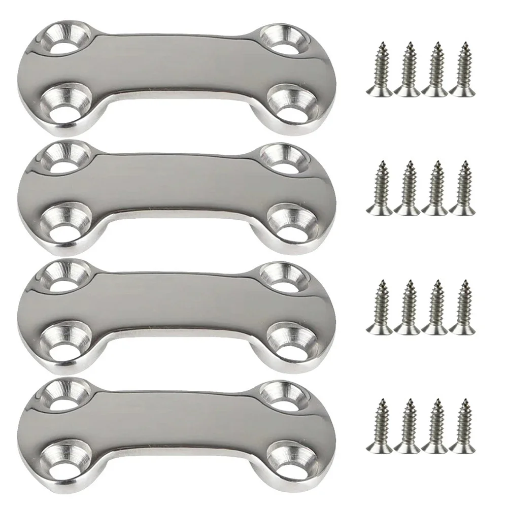 

4pcs/set Stainless Steel Marine Pad Eye Plate Tie Down Deck Loops For Boat Sailing Surfing Accessories