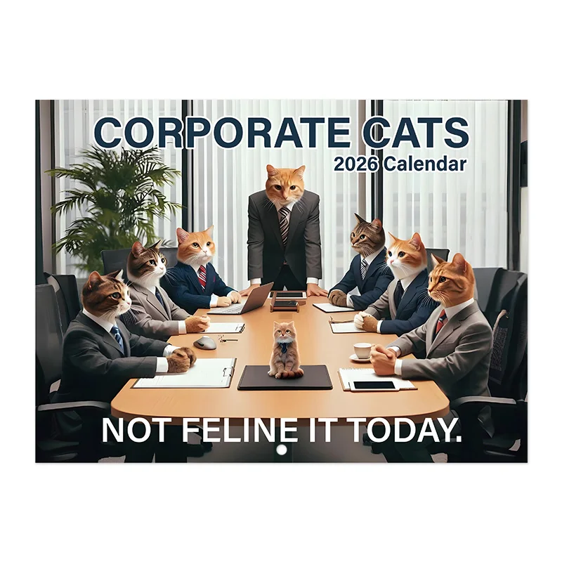 

2026 Calendar 12-Month Funny Corporate Cat Themed Memes Pics With Thick Paper Suitable For Home And Office Made In China