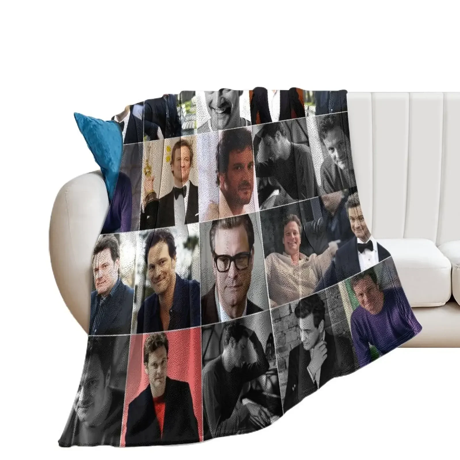 

Colin Firth Photo Collage Throw Blanket valentine gift ideas Nap Baby Summer Blankets