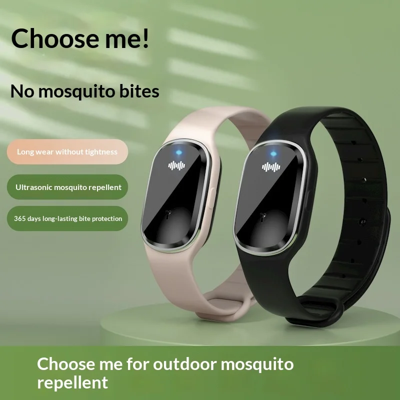 Ultrasonic Mosquito Repellent Wristband, Non‑Chemical Insect Repellent Bracelet, Efficient Repeller for Home Outdoor Sports
