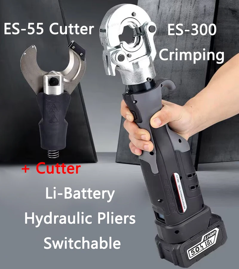 

Two-Function Hydraulic Tools Switchable Electric Crimping Pliers ES-300 and Cable Shear/Electric Wire Cutter ES-55