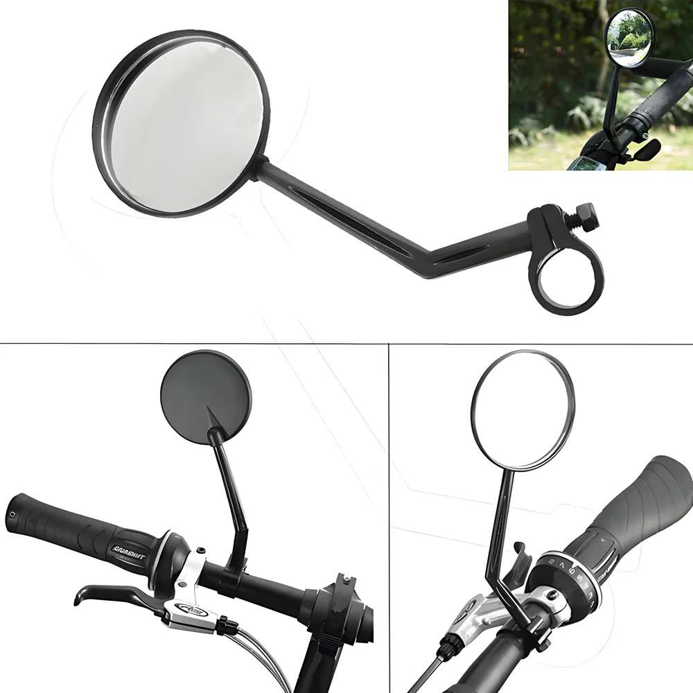 Rearview Mirror For Motorcycle & Bike Universal Handle Bicycle Rearview Mirrors 360° Rotation