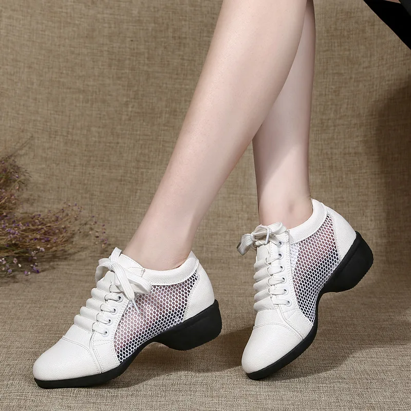 Female Casual Dance Sneakers for Women Jazz Salsa Dance Shoes Mesh Hip Hop Modern Dancing Shoe Ladies Girls Outdoor Sports Shoes