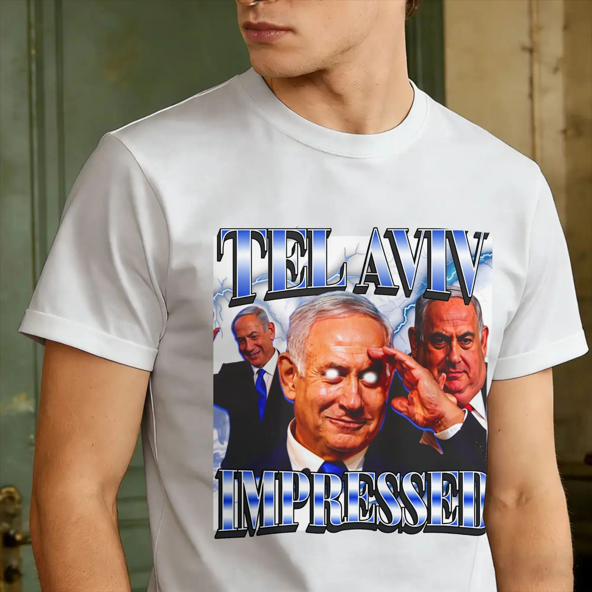 Harajuku T-Shirt Sommer Benjamin Netanyahu Trending T-Shirts 100 Baumwolle T-Shirt für Herren Y2K Casual Kurzarm Top Tees – Detail 3