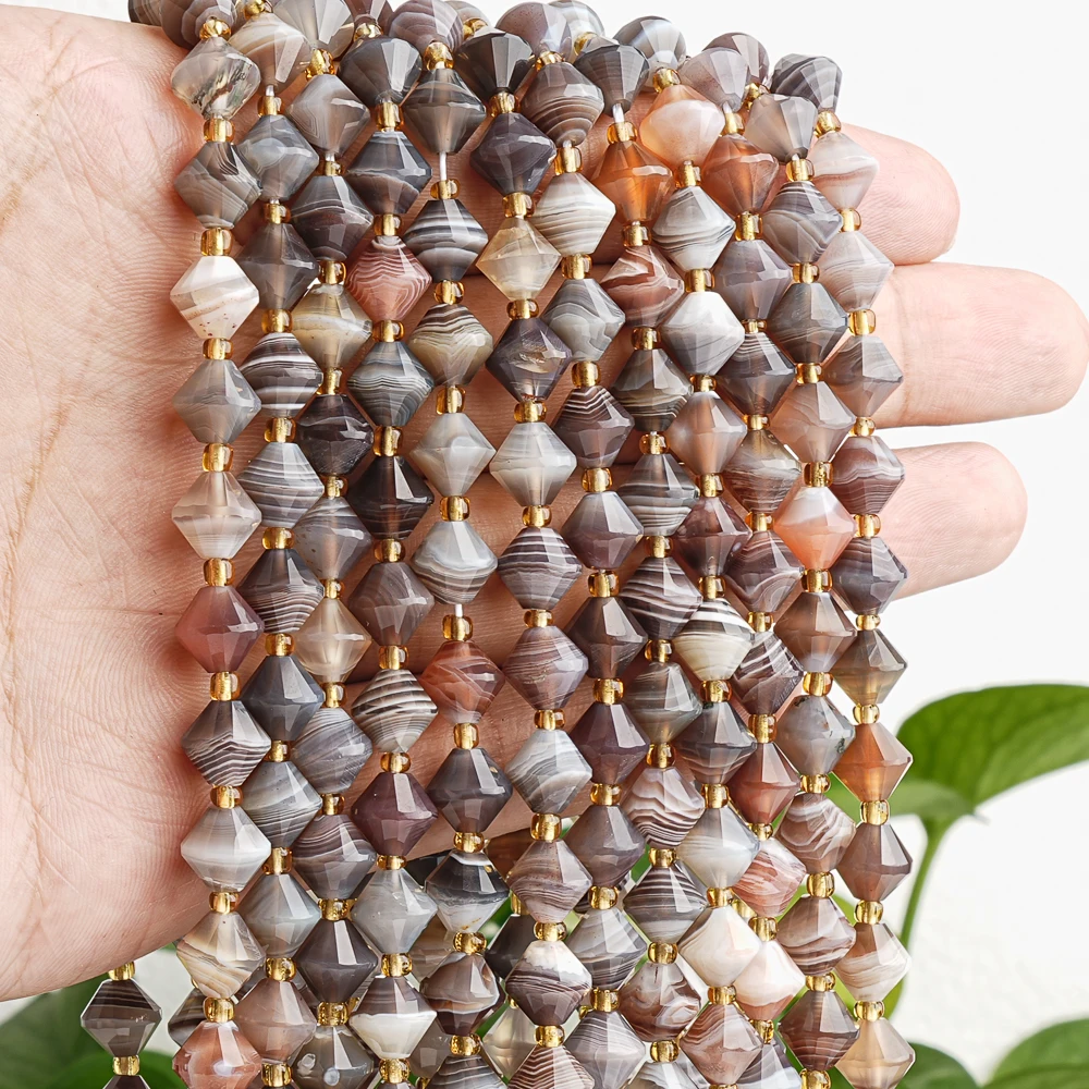 

Genuine Natural Stone Botswana Agate Loose Beads Grade AA Diamond Shape Beads For Jewelry Making Bracelet Necklace DIY