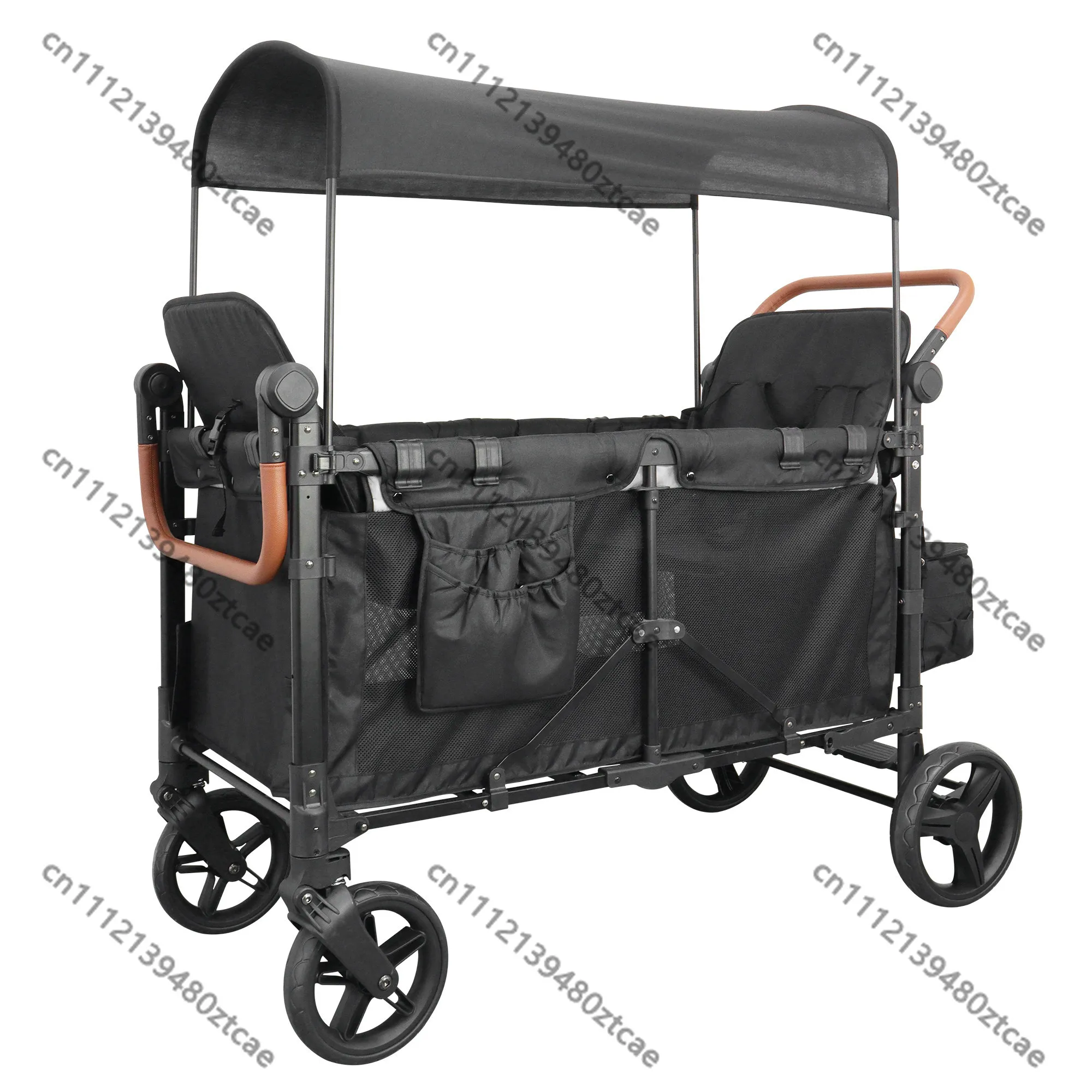 Kids Outdoor Wagon - İkiz Bebek Arabası Dört Çocuklu Puset,