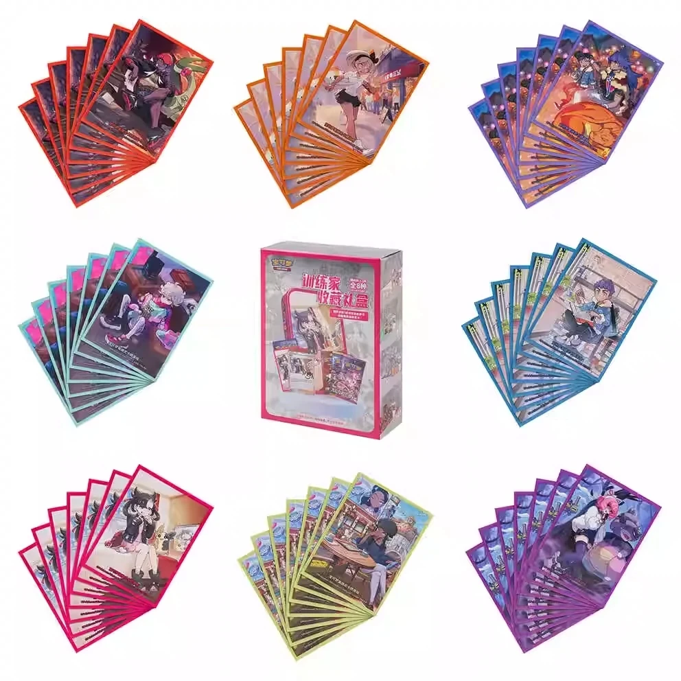 64PCS Genuine Pokemon Card Sleeves Anime Girl Nessa Marnie Figures WS PTCG Trading Cards Protective Case