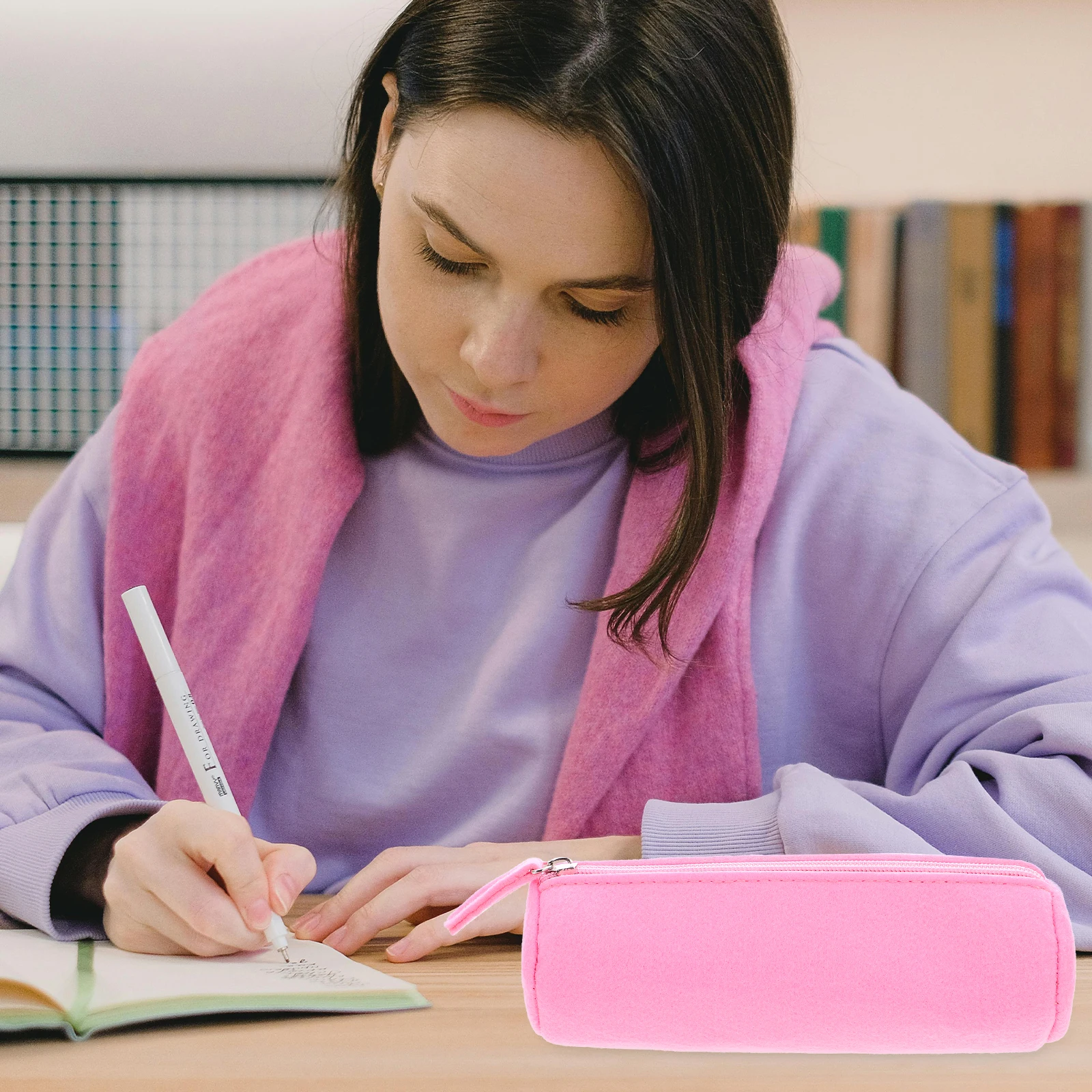 

Stationary Pencil Case Stationery Box Cute Bag Felt Multifunctional Zipper Pouch