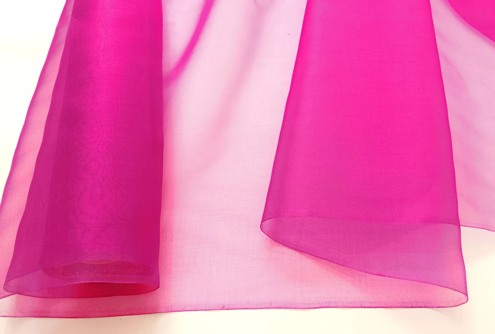 45'' / 55'' breit pro Meter steif geformte Hochzeitsgaze aus schlichter, natürlicher Organza-Stoff aus reiner Seide – Detail 35