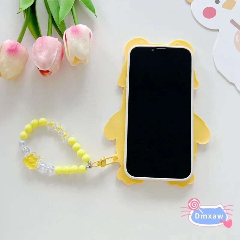 Yellow Duck Phone Case For Honor 90 Lite 80 70 60 50 Pro GT SE 9X 20i 10i X9A X8 X6 X9 X7 White Beaded Flower Bracelet Casing