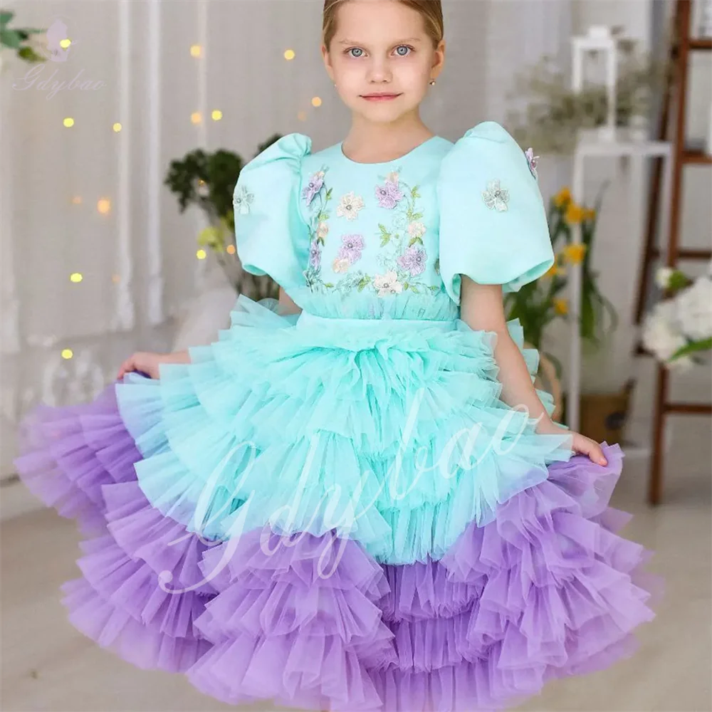 Kids Party Dresses For Wedding 1st Birthday Tutu Gown Cute Celebrity Events Children Festive Piano Performance Occasion Costume