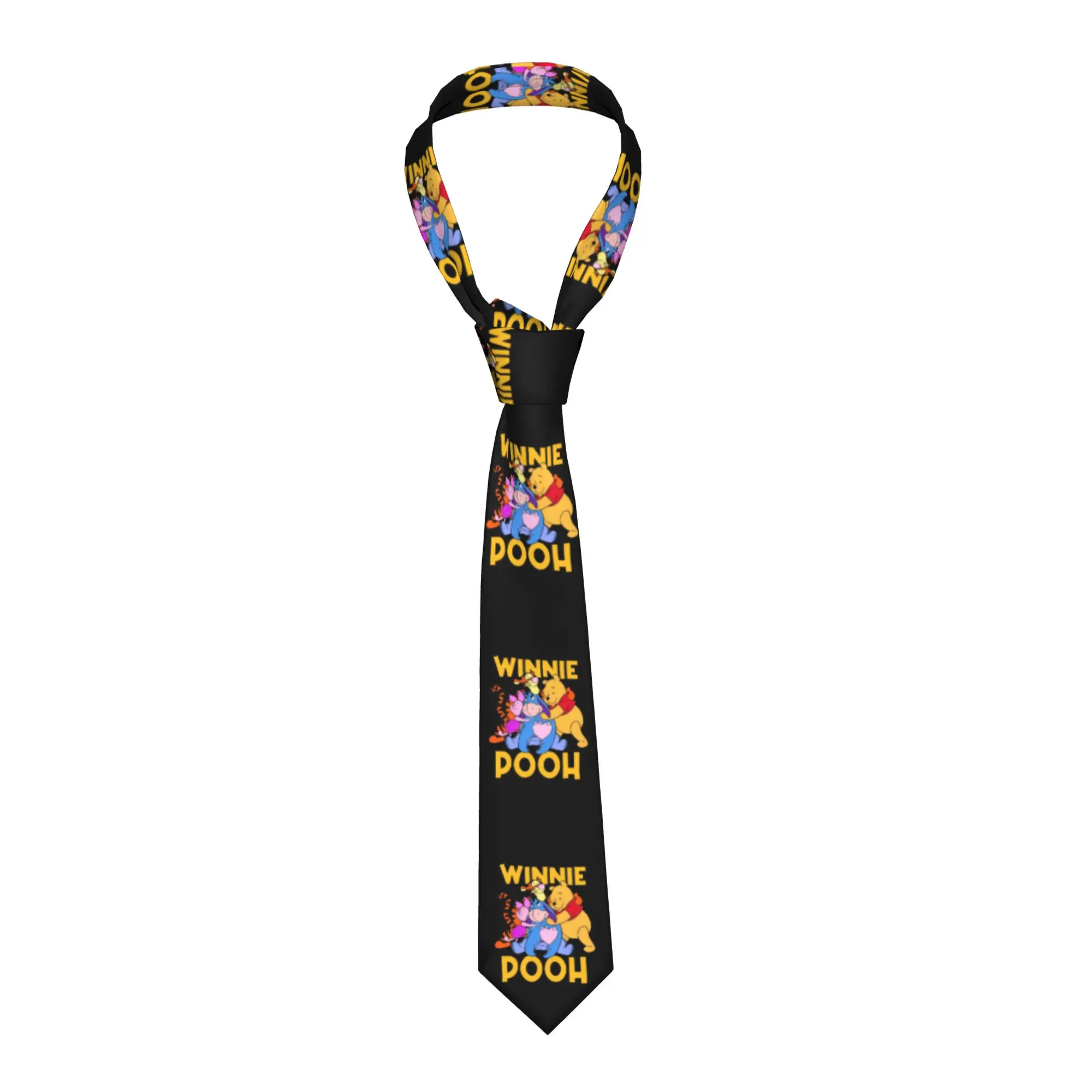 

Формальный галстук с Винни-Пухом и друзьями, персонализированный шелковый галстук с Тигром, Пиглетом и Ииором для мужчин, для вечеринок