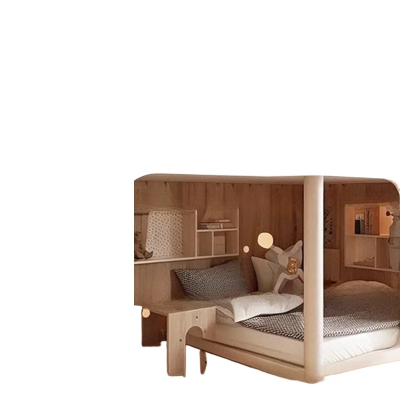 Cama infantil creativa Castillo be d litera Casa de juegos para niños litera estilo crema be d
