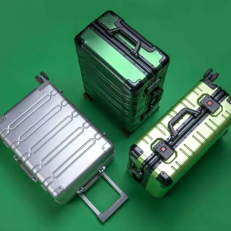 Travel suitcase on wheels high-quality trolley luggage bag lightweight luggage Aluminum-magnesium alloy trolley luggage bag