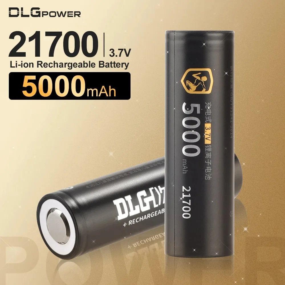 

21700 Battery DLGPOWER 5000mAh High Capacity 3.7V Rechargeable Li-ion Dischargeable High Power batteries for Home Appliances