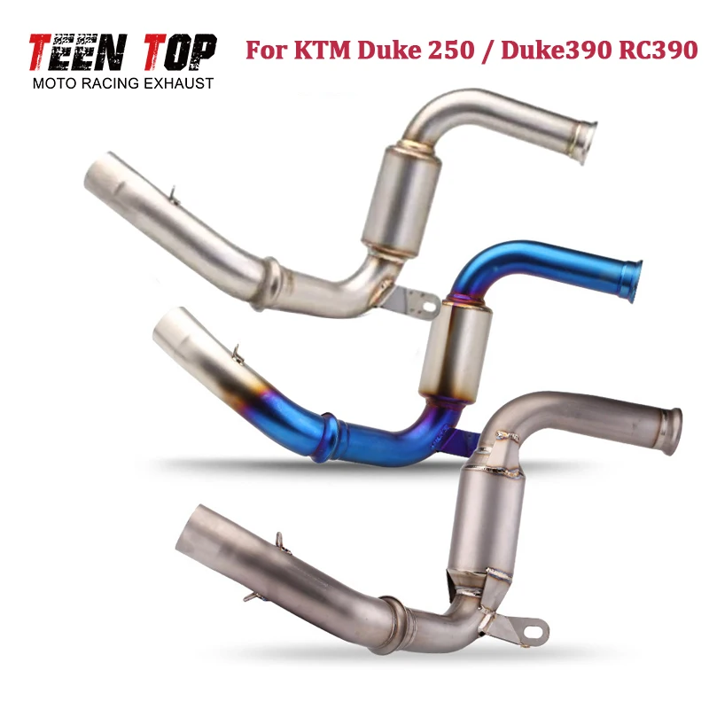 

Motorcycle Exhaust Pipe For KTM Duke250 Duke390 RC390 Middle Link Decat Pipe 2017+ 51mm Escape Moto Mid Connect Catalyst Tube